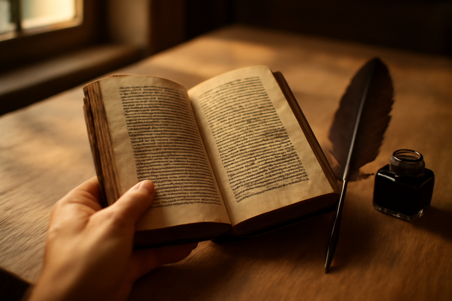 Origine prénom Faustine : écriture latine et lumière dorée dans un livre ancien