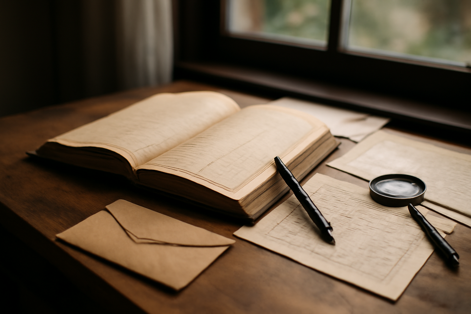 Origine prénom paolo : un carnet d'archives et un acte ancien sur une table, ambiance lumière naturelle