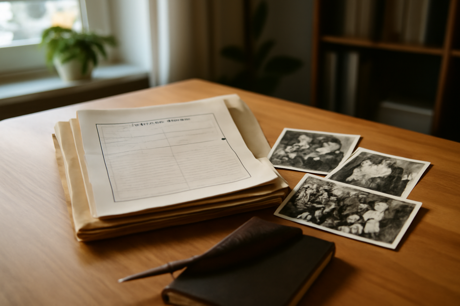 origine prénom romy : une scène réaliste dans un bureau d’archives familiales