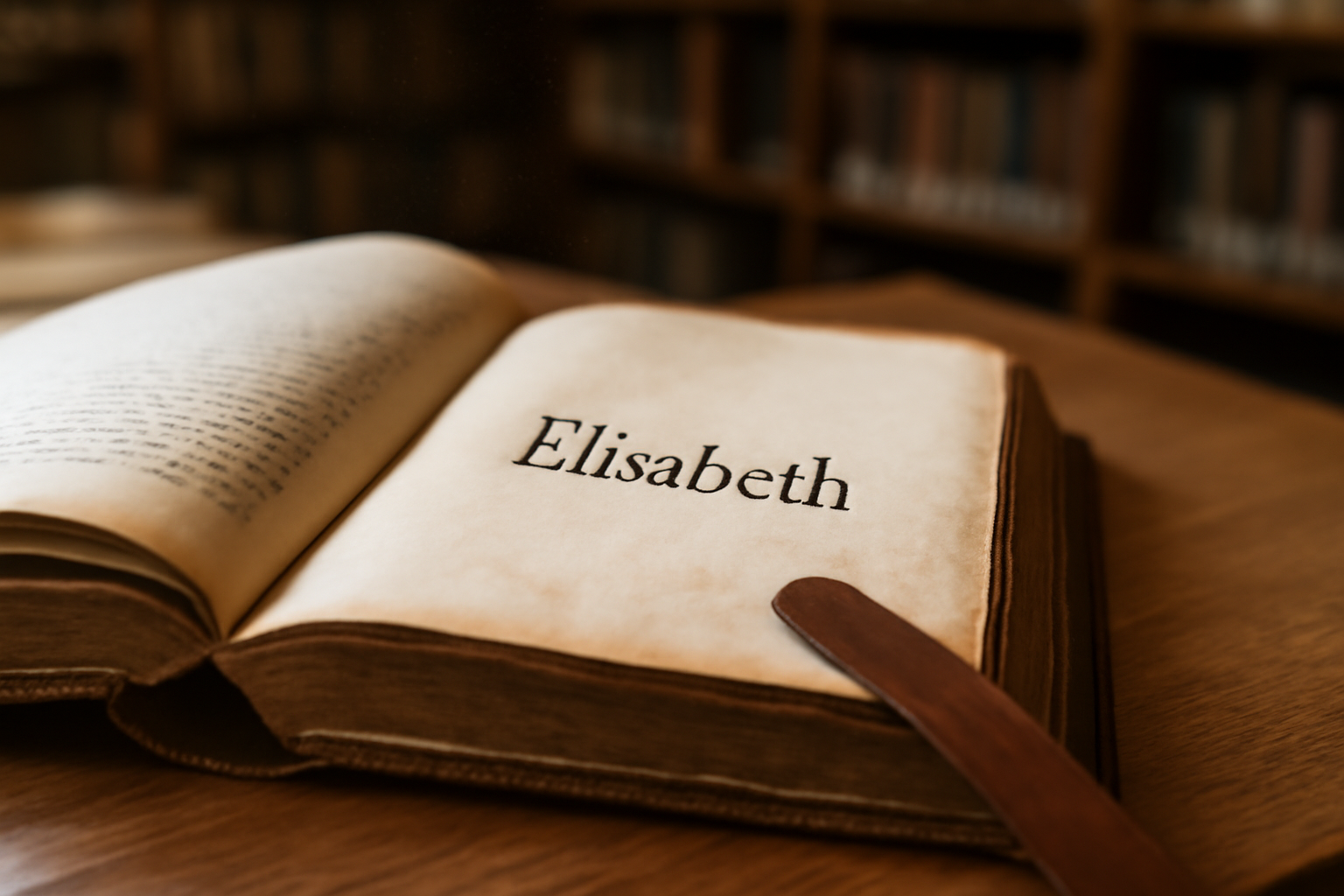 repères historiques sur un livre ouvert évoquant Élisabeth