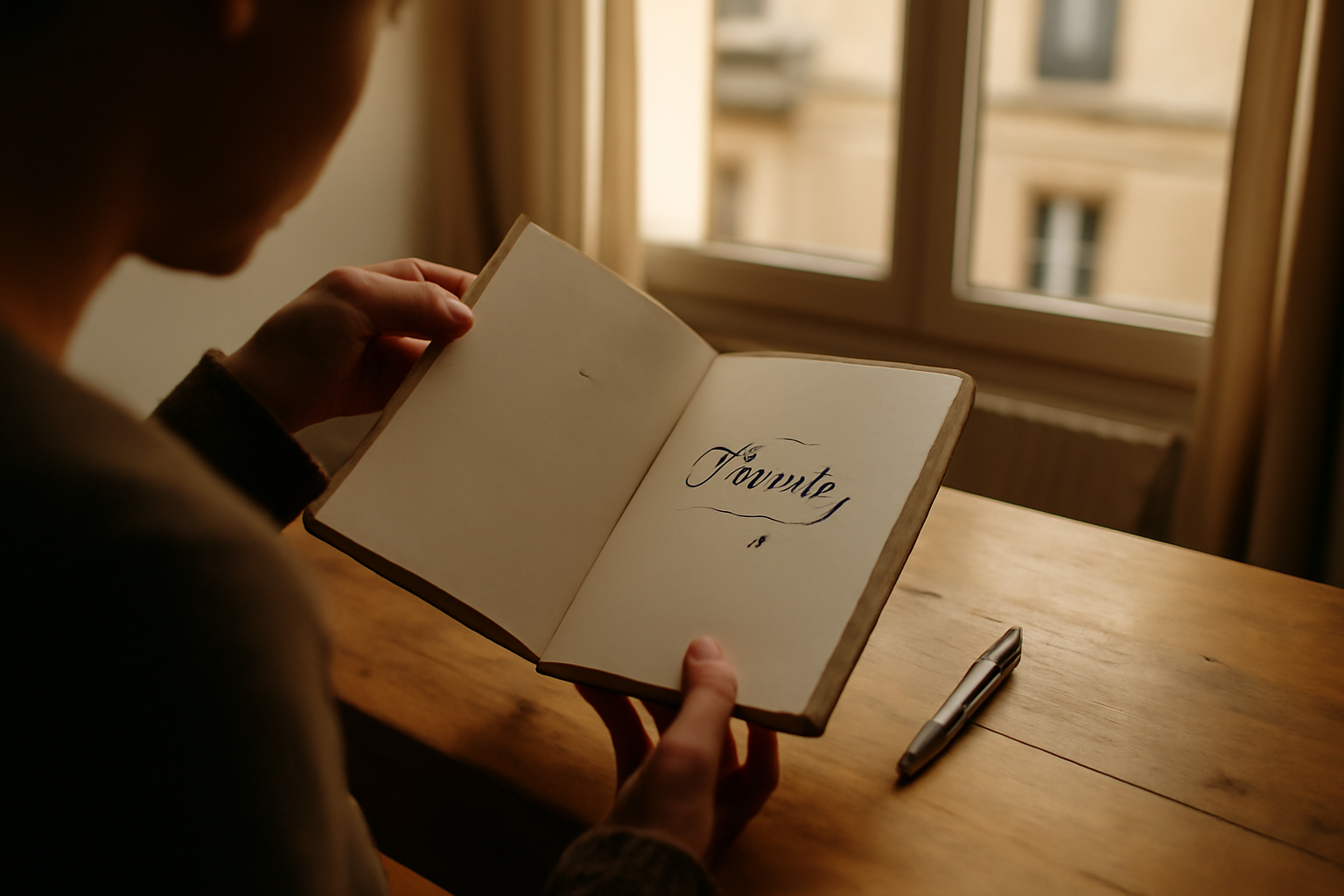 Origine prénom Maïssa : lumière et étoile sur une table, carnet ouvert avec le prénom Maïssa